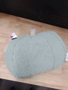 lot 9945 image: A Green Pumpkin Throw Pillow