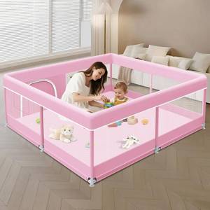 lot 9951 image: XVISHX Baby Playpen 50 x 50 Inch Play Pen Playards, Playpen for Babies and Toddlers, Baby Playard for Indoor & Outdoor Active Center Game Fence, with Skin-Friendly Fabric and Soft Breathable Mesh Pink