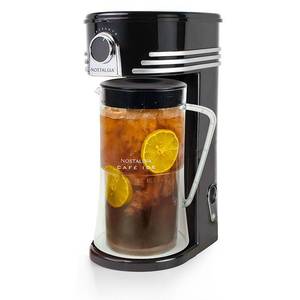 lot 9973 image: Nostalgia Caf�  Ice 3-Quart Iced Coffee and Tea Brewing System with Plastic Pitcher  Black