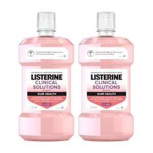 lot 9988 image: Listerine Clinical Solutions Gum Health Antiseptic Mouthwash, Antigingivitis & Antiplaque Oral Rinse Kills Germs for Healthier Gums, Reduces Gingivitis in 1 Week, ICY Mint, Twin Pack, 1 L, 2 Pack