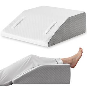 lot 9989 image: Ruqmuis Leg Elevation Pillow for After Surgery, 10inch Foam Leg Elevating Pillow for Swelling and Blood Circulation, Leg Wedge Pillow for Sleeping, Knee Pillow for Knee Hip Ankle Pain Relief, White