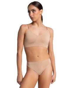 lot 10010 image: Capezio womens Seamless Clear Back With Transition Straps Bras, Nude, X-Small US