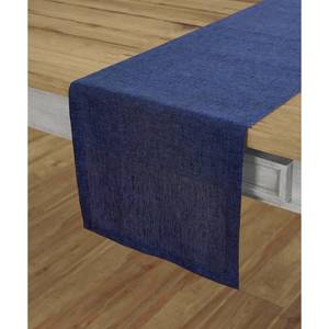 lot 10018 image: Solino Home Linen Table Runner 90 Inches Long - Athena, 100% Pure Linen Chambray Navy 14 x 90 Inch Table Runner for Dining, Fall, Autumn, Thanksgiving, Holiday