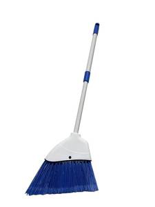 lot 10395 image: Small Broom - Indoor or Outdoor Portable Broom with Adjustable Handle, Cleaning Little Helper for Housekeeping, Office, Working Desk, and Pet Nest(White&Blue)