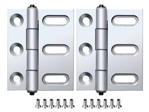 lot 10401 image: 2 Pack Door Butt Hinges Cabinet Hinges with Flat Head Screws,Adjustable Hole Spacing Range 35inch,3.35inch x 2.48inch,Silver