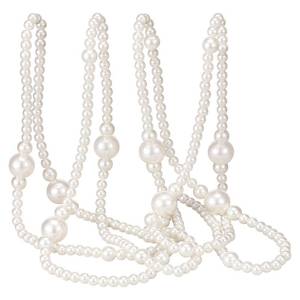 lot 10428 image: Yalikop 11.8 ft Beige Faux Pearl Beads Garland for Valentine Tree Large Pearl Garland Strand Chain Wedding Decoration for Floral Centerpieces Wedding Party Favor Mantel Fireplace Stairs