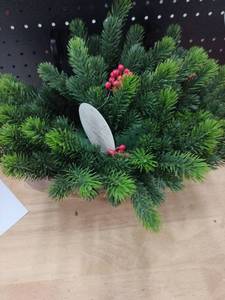 lot 10431 image: Artificial Pine Branch with Red Berries Christmas Decor