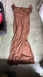 lot 10488 image: Brown Floor Length Evening Gown XL