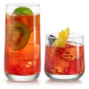 lot 11973 image: Libbey Ascent Tumbler and Rocks Glass Set  Drinking Glasses Set of 16 with Elegant Curvature  Dishwasher Safe  Durable Drinking Glasses  Versatile Glassware Set for Any Occasion