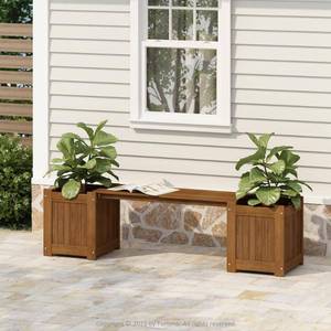lot 11974 image: Furinno 11  x 72  x 18  Brown Wood Planter Box