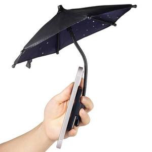 lot 12314 image: OUTXE Phone Umbrella for Sun, 360°Adjustable Shade Cover for Cell iPhoneAndroidKindle, Mini Cellphone Shield Suction Cup Stand Holder -Black