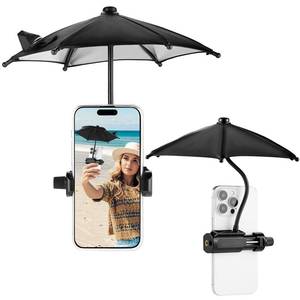 lot 12335 image: OUTXE Strong Clip Phone Umbrella for Sun, Mini Tanning Shade Cover for Cell iPhoneAndroid (Black)
