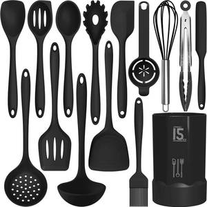 lot 12338 image: AOTHOD Silicone Cooking Utensils Set - 446°F Heat Resistant Kitchen Utensils,Turner Tongs,Spatula,Spoon,Brush,Whisk,Kitchen Utensil Gadgets Tools Set for Nonstick Cookware,Dishwasher Safe (BPA Free)