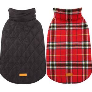 lot 12340 image: Kuoser Warm Dog Coat, Waterproof Dog Jacket for Extra Large Dogs, Adjustable Durable XXL Doggie Winter Coat Reversible Puppy Cold Weather Apparel from Small to Large Breed, Bright Red XXL