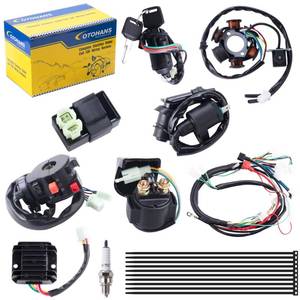 lot 12349 image: OTOHANS AUTOMOTIVE Complete Wiring Harness kit Electrics Wire Loom Assembly with Full Copper Wire for GY6 4-Stroke Four Wheelers Engine Type 125cc 150cc Pit Bike Scooter ATV
