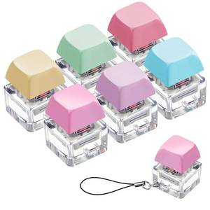 lot 12366 image: Taiyin 6 Pcs Keyboard Toy Clicker Keyboard Fidget Keychain Decompression Toys Button Stress Relief Gifts for Adult to Relief Stress Pass the Time (Nomal Style,Macaron Colors)