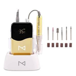 lot 13440 image: M Mase- Professional Nail Drill Machine - Coreless 2-in-1 Nail File - Electric, Cordless, 35000 RPM, HD Display - Electric Nail Drill for Professional & Home Use (Gold)