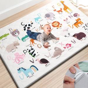 lot 13445 image: TINYHARBO Premium Foam Baby Play Mat 74 x 50 �� Removable & Machine Washable Cover, Extra Thick Padding Playpen Mat, Non-Slip Crawling Mat, Easy to Clean for Infants, Toddlers & Babies