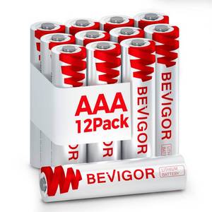lot 14021 image: BEVIGOR AAA Lithium Batteries, 12Pack Lithium Iron Triple A Batteries, 1.5V 1200mAh Longer Lasting AAA Batteries for Flashlight, Toys, Remote Control, ��Non-Rechargeable��