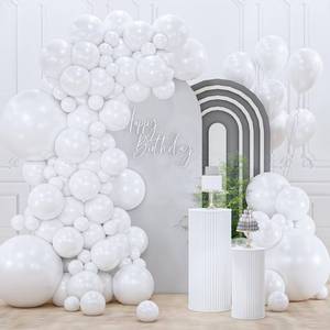 lot 14036 image: PartyWoo Pearl White Balloons 85pcs Different Sizes Pack of 18 12 10 5 Inch Metallic White Latex Balloon Arch Kit Garland for Wedding Graduation Baby Shower Birthday Party Decorations White-Z30