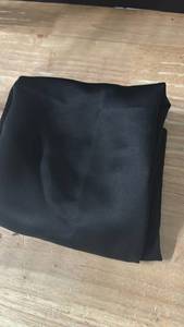 lot 14492 image: Black short silk curtain panel.