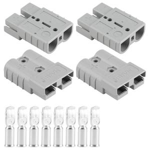 lot 14493 image: 50a-Battery Quick ConnectDisconnect , 4PCS Jumper Cable Plug Connector, Charging Connector with Anderson Connector for Rescue Winch,Winch Trailer, Traction System(Gray)