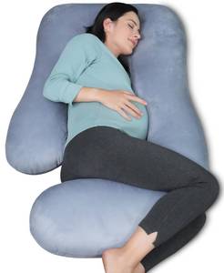 lot 15345 image: MOON PARK Pregnancy Pillows for Sleeping - 57 Inch U Shaped Full Body Maternity Pillow with Removable Cover - Support for Back, Legs, Belly, Hips - Pregnancy Pillow for Women - Grey