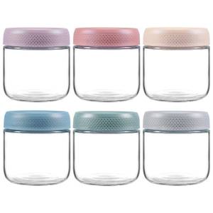 lot 15348 image: NETANY 6-pack 10oz Glass jars with Airtight Lids, Overnight Oats Containers with Lids, Wide mouth Mason Salad jars, Glass Food Storage Containers for Snacks Yogurt Spice Sugar