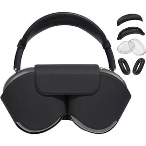 lot 16007 image: Smart Case Cover for Apple Airpods Max, Soft Leather Protective Cover Accessories for Airpods Max with Sleep Mode, with Clear Ear Cups CoverSilicone Ear Pad CaseHeadband Covers for AirPods Max,Black