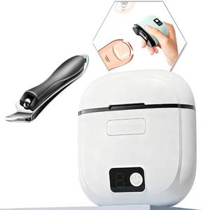 lot 16021 image: Electric Nail Clipper, 2026 Improved Nail Clippers Set, Includes an Automatic 2-in-1 Nail Clippers (with LED Light & Storage Box), an Oblique Nail Clippers, Ideal for All Your Nail Care Needs - White
