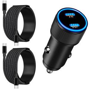 lot 16025 image: Apple MFi Certified iPhone 17 Car Charger, Linocell 90W USB C Car Charger Dual PD Power Cigarette Lighter Adapter with 2Pack Type C Braided Cable for iPhone 1717 Pro Max1615Galaxy S25S24Pixel