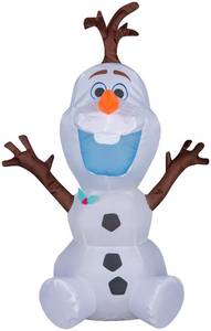 lot 16029 image: Gemmy Airdorable Christmas Airblown Inflatable Olaf Disney, 2 ft Tall, White