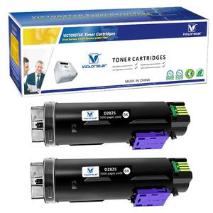 lot 16032 image: VICTORSTAR 2 Blacks Compatible Toner Cartridges S2825cdn H625cdw H825cdw��Extra High Yield�� 5000 Pages for Dell Color Laser Printers H625cdw H825cdw S2825cdn (2 Black)