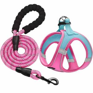 lot 16045 image: haapaw Dog Harness with Leash Set, No Pull Adjustable Reflective Step-in Puppy Harness with Thickened Padded Vest for Extra-SmallSmall Medium Dogs