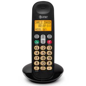 lot 16048 image: AT&T Landline Home Phone with LCD Display, Lighted Keypad, Caller IDCall Waiting, Cordless Phone DECT 6.0 Full-Duplex Handset Speakerphone, ECO Mode, Voicemail Waiting Indication, Quiet Mode EL1101