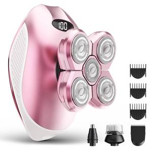 lot 16064 image: Electric Razors for Women, 5-in-1 Multi-Function Womens Razor with LED Display, Rechargeable Waterproof Electric Shaver, Ideal Travel Trimmer Body Hair Remover for Legs, Face, Armpits &Bikini (Pink)