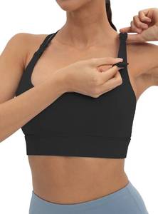 lot 16080 image: V VOCNI Nursing Bras for Breastfeeding Maternity Sports Bras Tank Top Sexy Crisscross Back Workout Yoga Pregnancy Bra Black Large