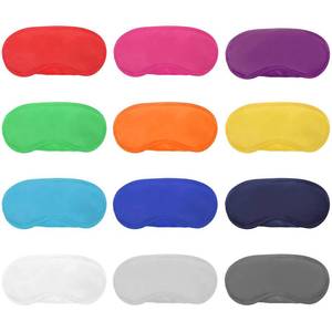 lot 16081 image: 12 Pieces Multicolor Eye Mask Cover Lightweight Blindfold Sleep Mask with Nose Pad and Elastic Straps for Kids Women Men, 12 Colors