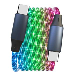 lot 16095 image: Wuucor 10FT Type C LED Light Up Charging Cable 66W Starry USB C to C Charger Compatible with iPhone 171615Samsung Galaxy S23 S22 More