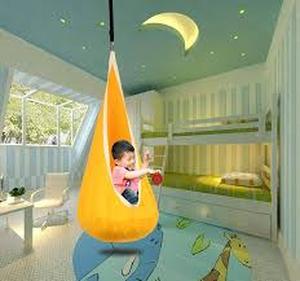lot 1486 image: Kids pod swing hanging seat chair capacity 170 lb yellow