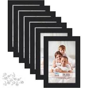 lot 6409 image: Icona Bay Bliss Collection 4x6 Black Picture Frames