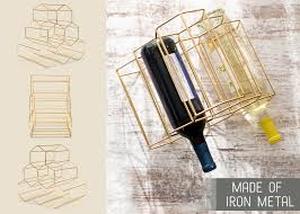lot 9962 image: Nat & Jules Gold Geometric Wine Bottle Stand