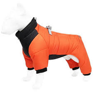 lot 10492 image: Pet Baron Orange and Black Winter Dog Coat Size M