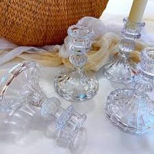 lot 13429 image: ECHFSM Crystal Glass Candlestick Holder (6)