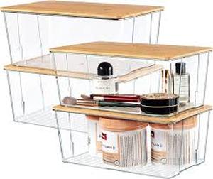 lot 13451 image: Steel Clear Storage Bins with lids