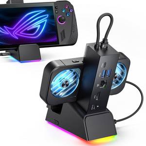 lot 1056 image: JSAUX Docking Station for ROG Ally XROG AllySteam DeckLegion Go, 7-in-1 ROG Ally X Dock with RGB Cooling Fan, HDMI 4K120Hz, Gigabit Ethernet, Dual USB & USB C 3.0, 100W PD Charging - HB0705
