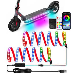 lot 1064 image: Keiurot Scooter LED Light Strips for Night Riding 5V High Bright Skateboard Lights APP Control RGBIC Waterproof Electric Scooter Accessories 2 in 1