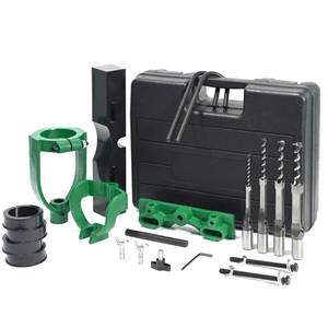 lot 1065 image: Drill Press Mortising Attachment Kit, 4 Model Drills Square Hole Hollow Chisel Set, Bench Drill Locator Set Mortise and Tenon Tools for Woodworking Tenoning Drilling Machine