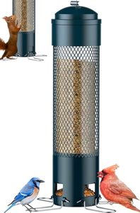 lot 1502 image: LCSEVEN Bird Feeders for Outdoors Squirrel Proof with Weight-Activated Perches, Hanging Bird Feeder for Outside, Metal Feeder for Wild Cardinal, Finch, Blue Jay, Chickadee, 3LB Seed Capacity, Green
