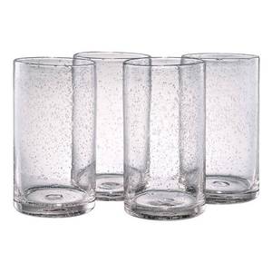 lot 1506 image: ARTLAND 17oz Highball Tumbler  Set of 4  Iris Seeded Design  Clear  Drinking Glass for Parties and Everyday Use - Mojito  Whiskey  Cocktail  Glassware & Kitchenware Essentials